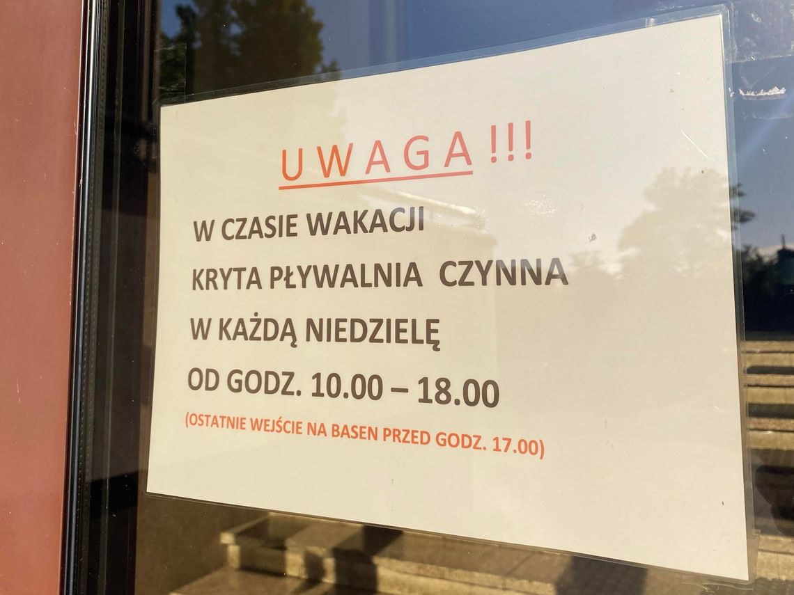 Zmiany na płońskim basenie. W wakacyjne niedziele popływamy krócej