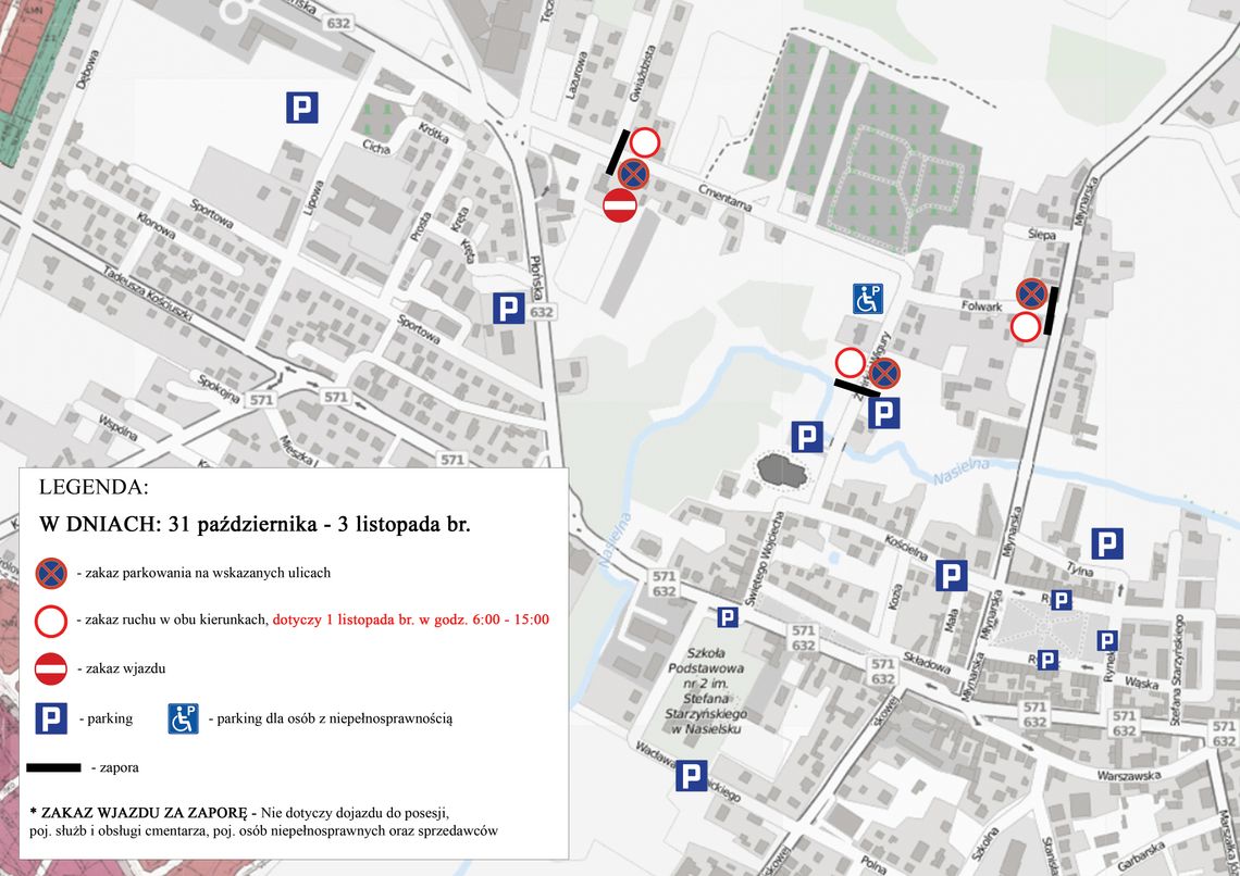 Zmiany w okolicach cmentarza w Nasielsku. Nie jedź na pamięć!