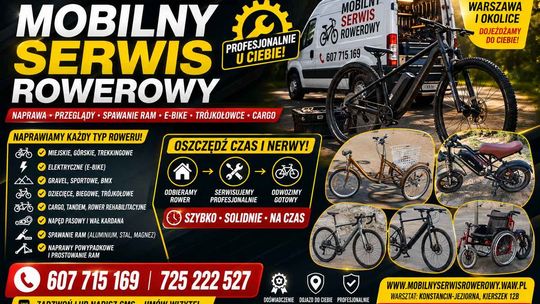 Serwis Mobilny Rowery Trójkołowe Cargo MTB Gravel Naprawa, Spawanie,Mazowieckie