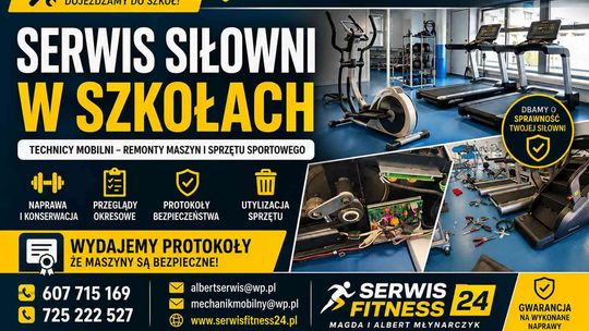 Serwis siłowni w szkołach - Technicy Mobilni - Remonty maszyn i sprzętu sportowego