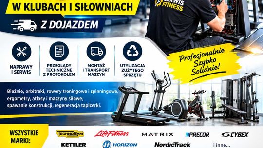 Serwis sprzętu fitness Warszawa i cała Polska - kluby, hotele, szkoły