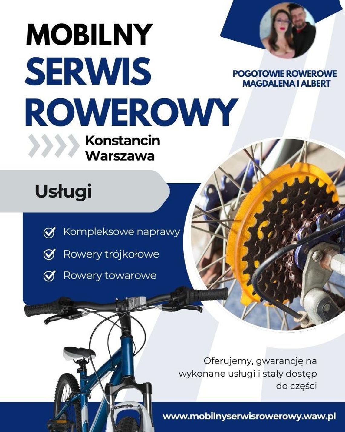 Mobilny serwis rowerowy Konstancin Warszawa - Pogotowie Rowerowe Magdalena i Albert