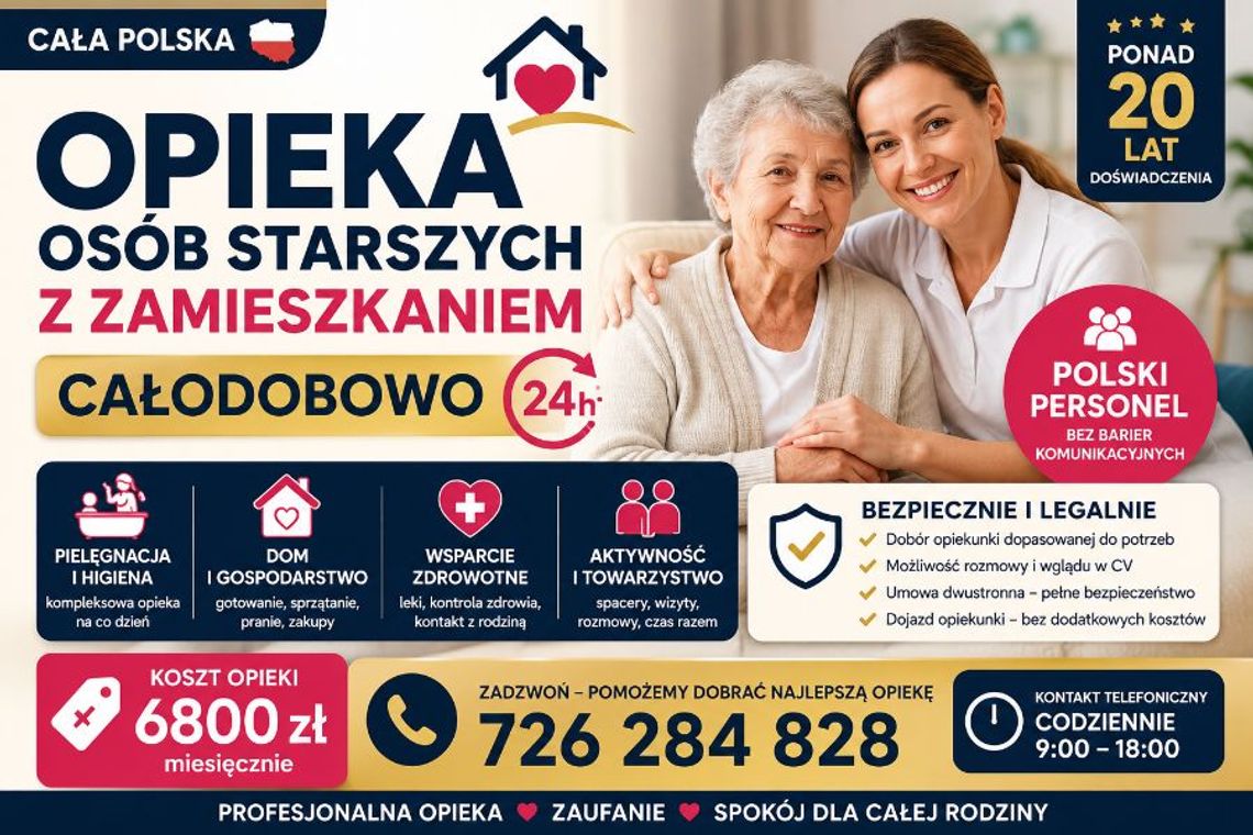 Opieka całodobowa z zamieszkaniem dla seniora - doświadczone opiekunki Opieka całodobowa z zamieszkaniem dla seniora - doświadczone opiekunki