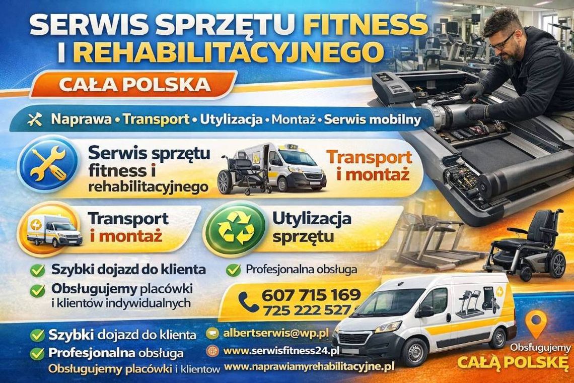 Serwis siłowni Warszawa Polska Łódź Lublin Kielce Olsztyn - sprzęt fitness