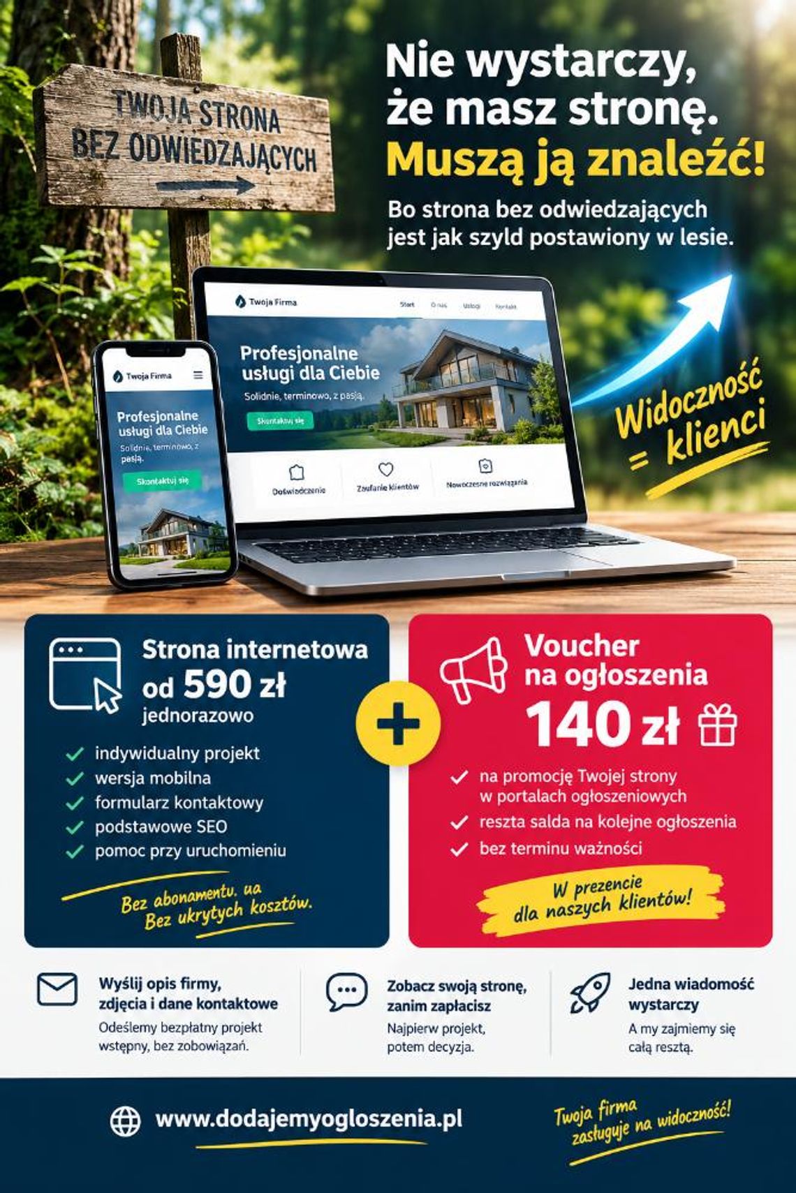 Strona internetowa i jej promocja w jednym zleceniu Strona internetowa i jej promocja w jednym zleceniu