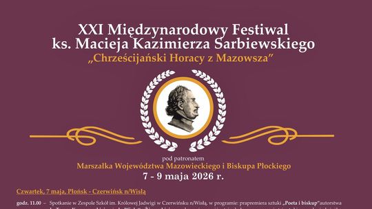 Międzynarodowy Festiwal ks. Macieja Kazimierza Sarbiewskiego "Chrześcijański Horacy z Mazowsza" 2026