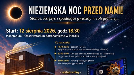 „Nieziemska noc” w Płońsku. Zaćmienie Słońca i pokaz Perseidów