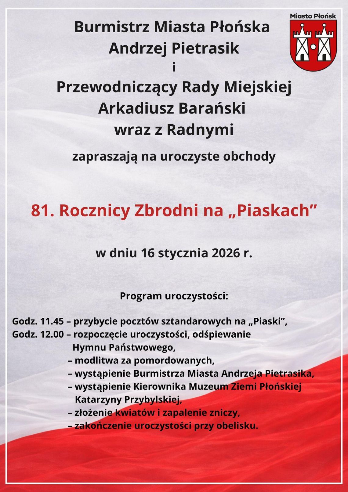 81. Rocznica Zbrodni na „Piaskach”