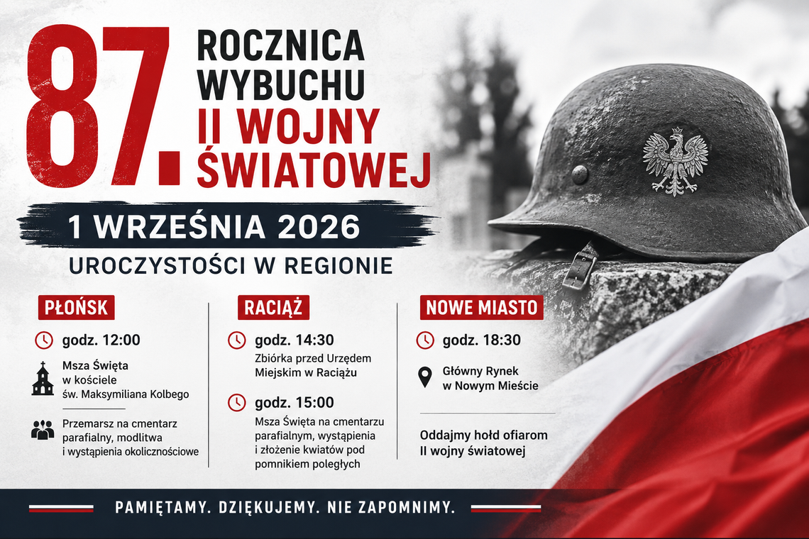 87. rocznica wybuchu II wojny światowej. Obchody w regionie