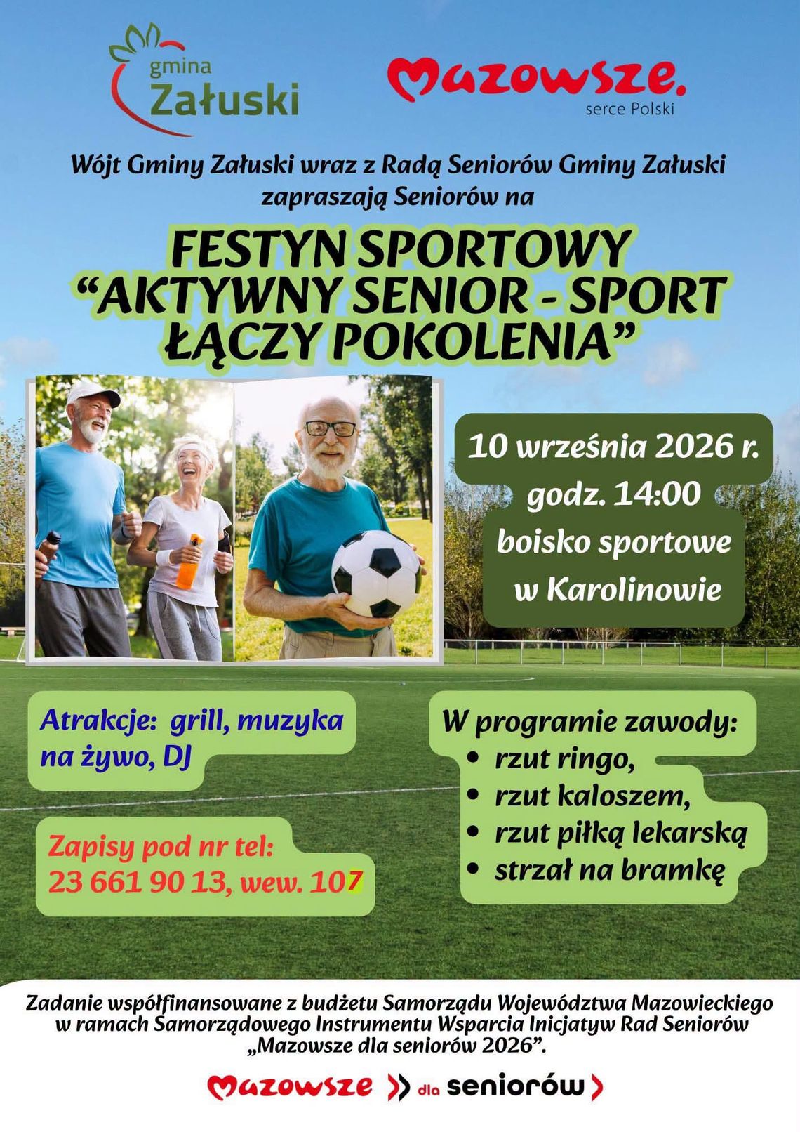 „Aktywny senior – sport łączy pokolenia” w gminie Załuski