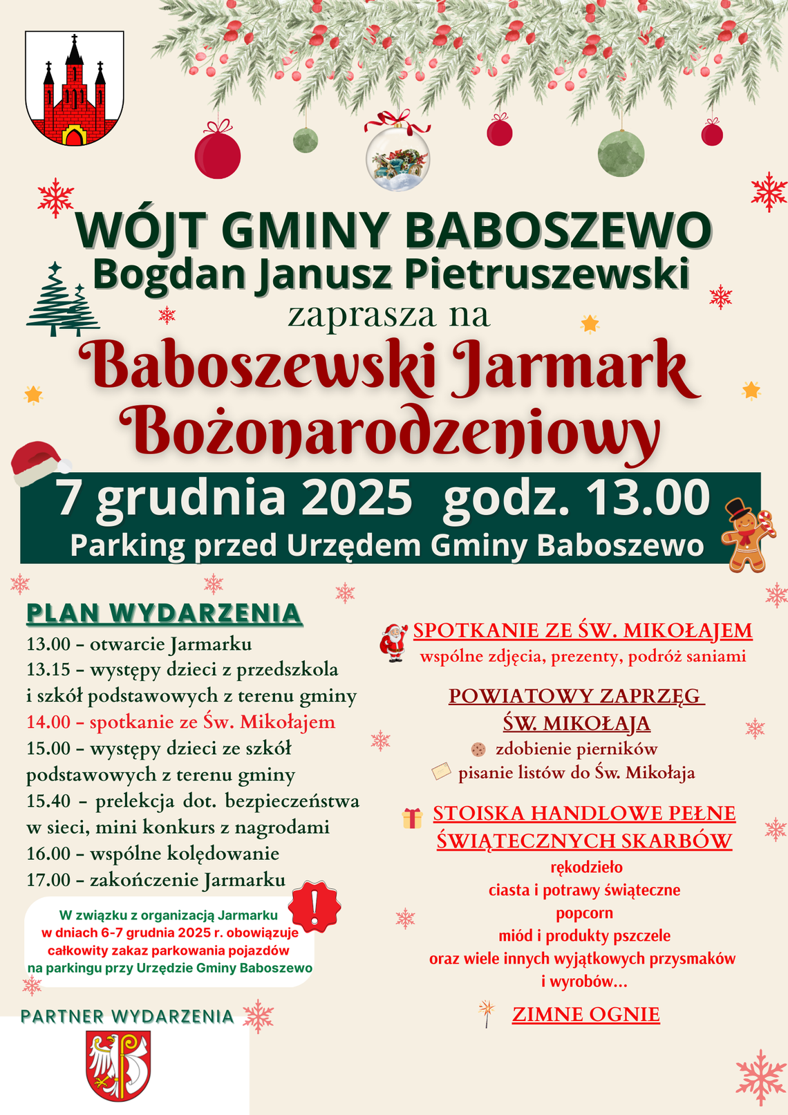 Baboszewo zaprasza na świąteczny jarmark 🎅🎁