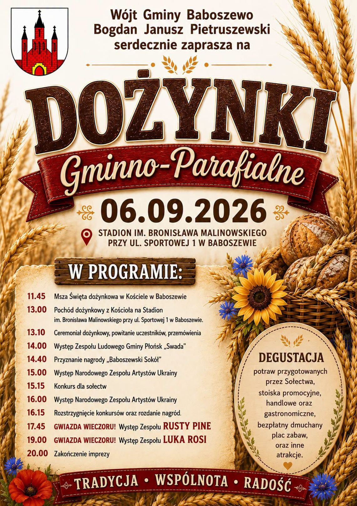 Dożynki Gminno-Parafialne w Baboszewie Dożynki Gminno-Parafialne w Baboszewie