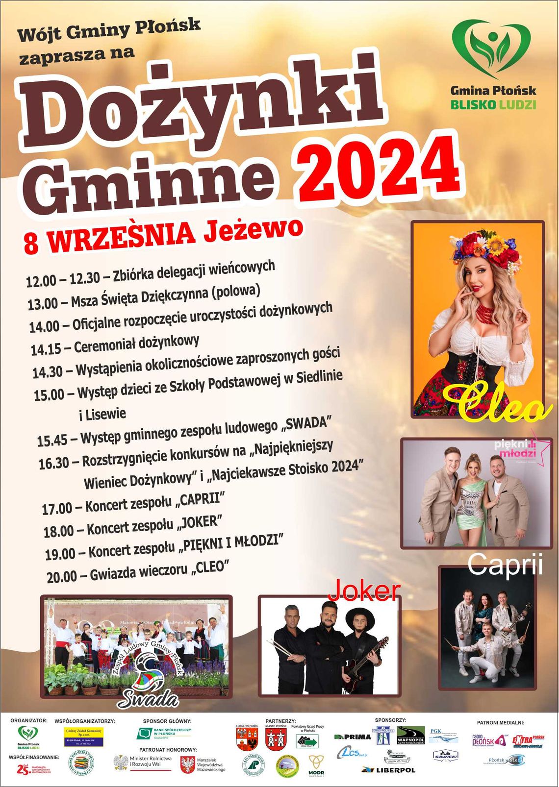 Dożynki gminy Płońsk. Widzimy się 8 września w Jeżewie! Dożynki gminy Płońsk. Widzimy się 8 września w Jeżewie!