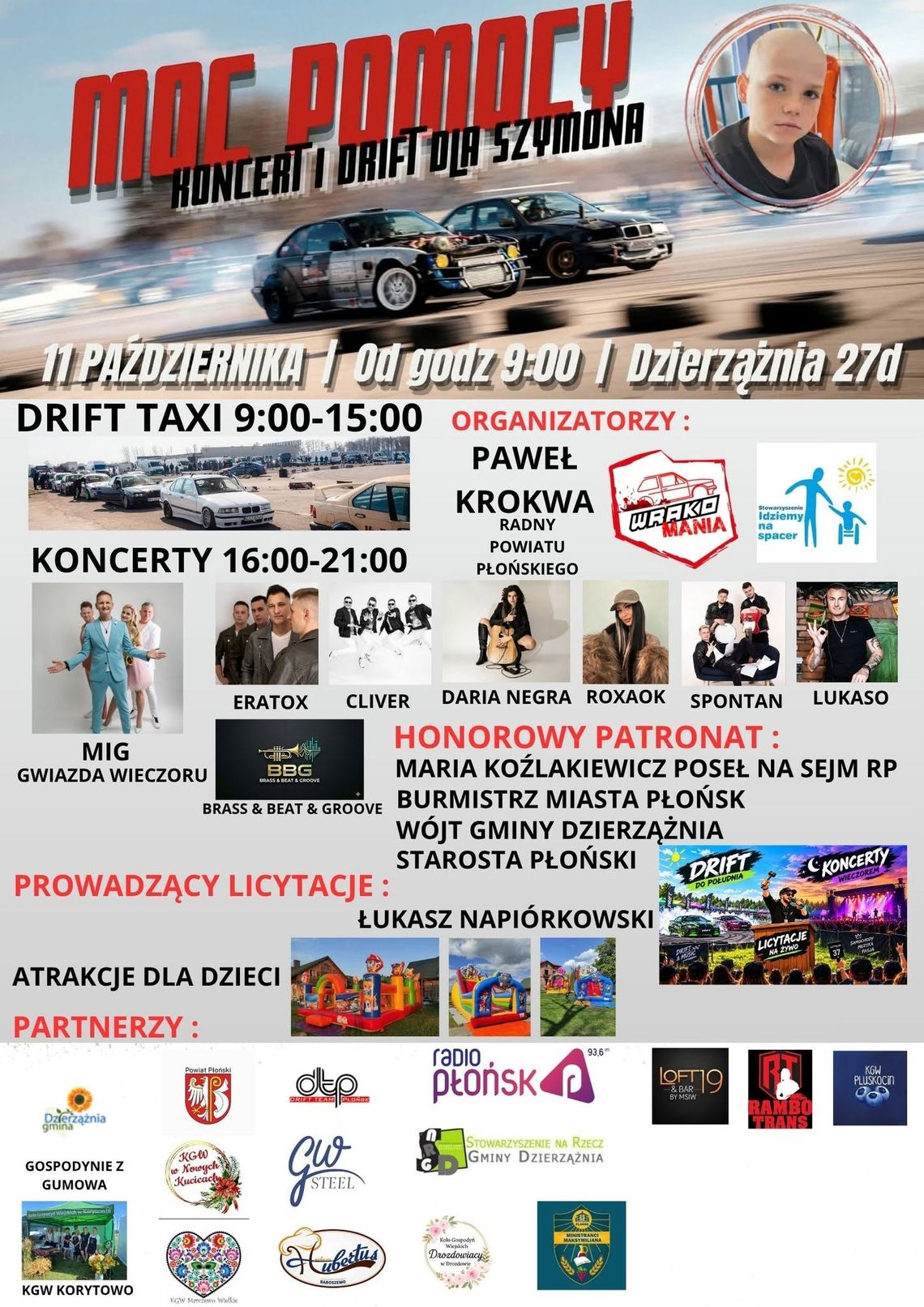 Drift, koncerty i licytacje dla Szymona. Wyjątkowe wydarzenie w Dzierzążni