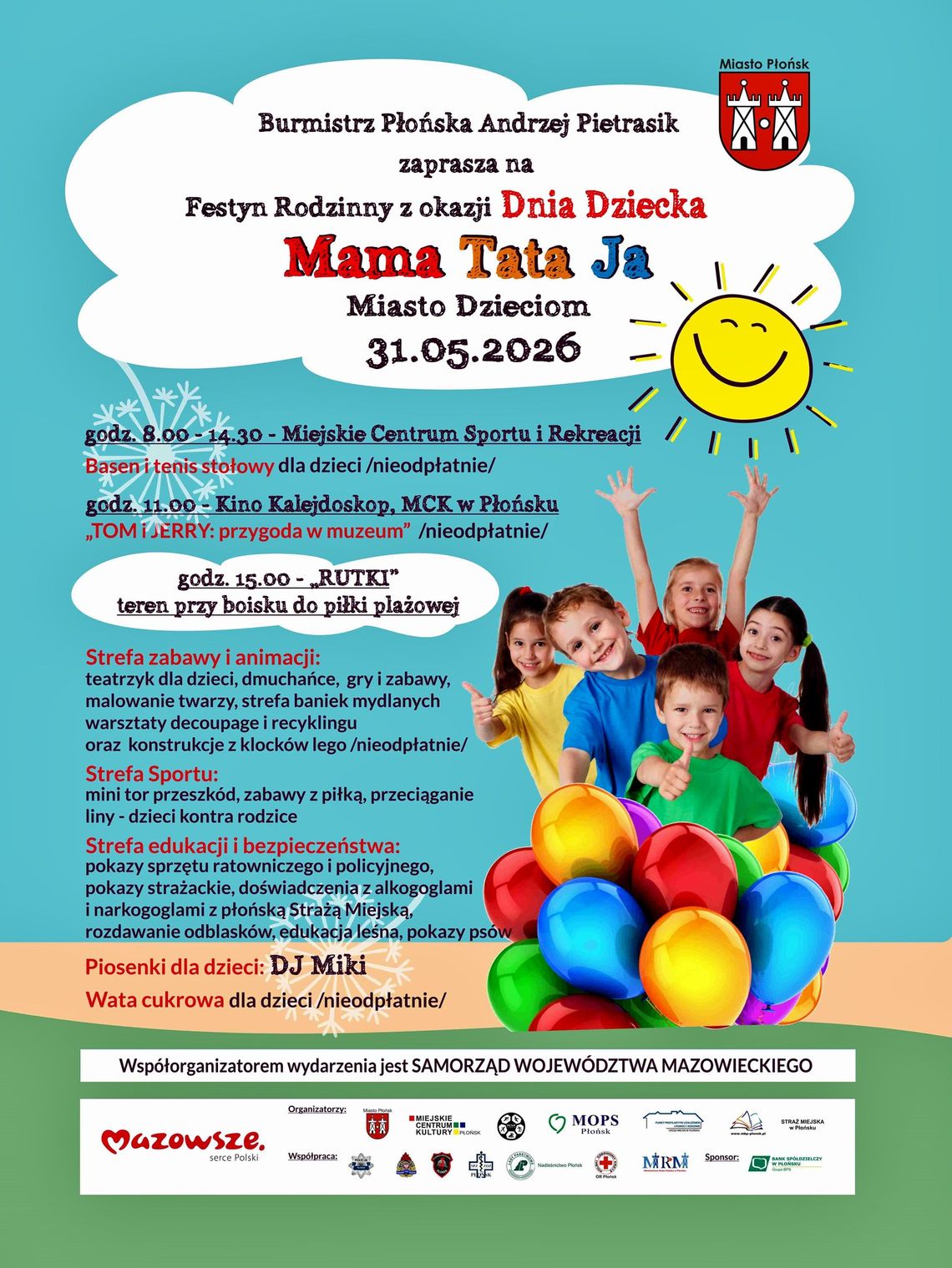 Festyn "Mama, Tata, Ja - Miasto Dzieciom" w Płońsku
