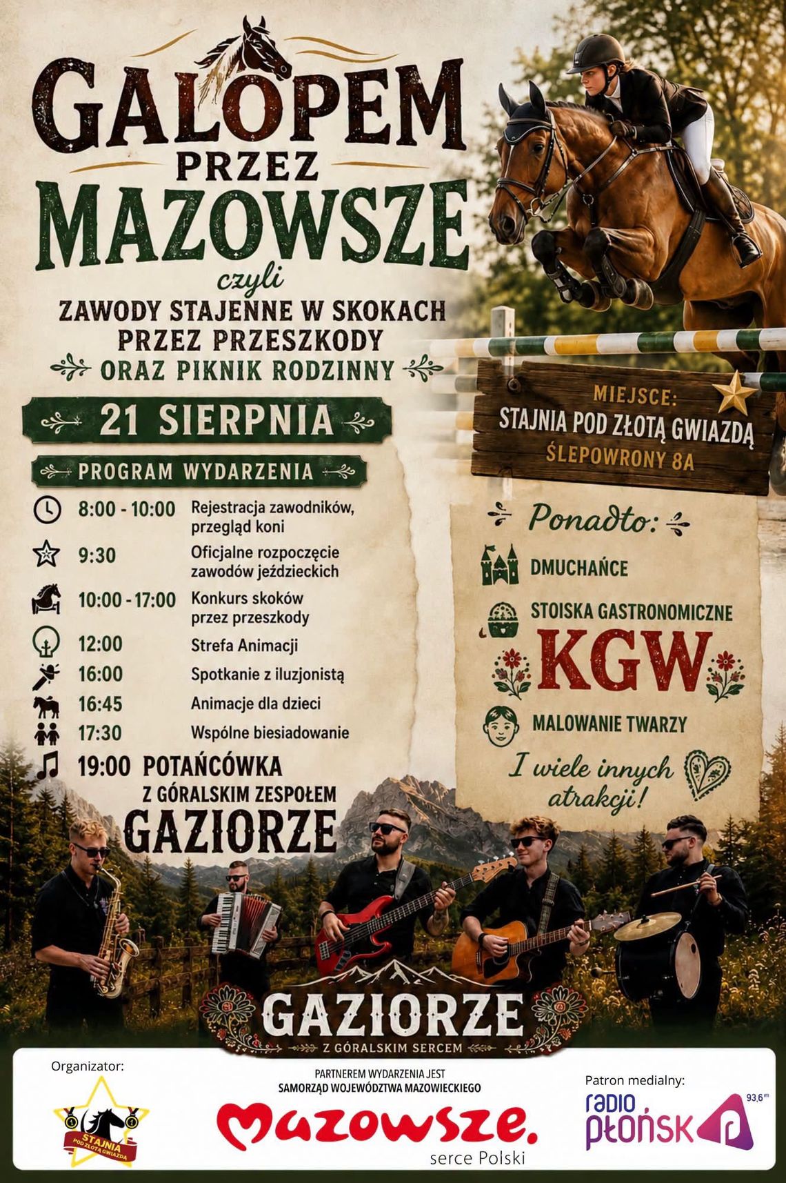 „Galopem przez Mazowsze”. Jeździeckie emocje i piknik w Ślepowronach „Galopem przez Mazowsze”. Jeździeckie emocje i piknik w Ślepowronach
