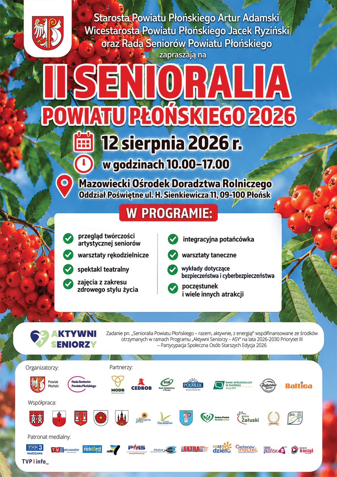 II Senioralia Powiatu Płońskiego już 12 sierpnia. Dzień pełen atrakcji dla seniorów II Senioralia Powiatu Płońskiego już 12 sierpnia. Dzień pełen atrakcji dla seniorów