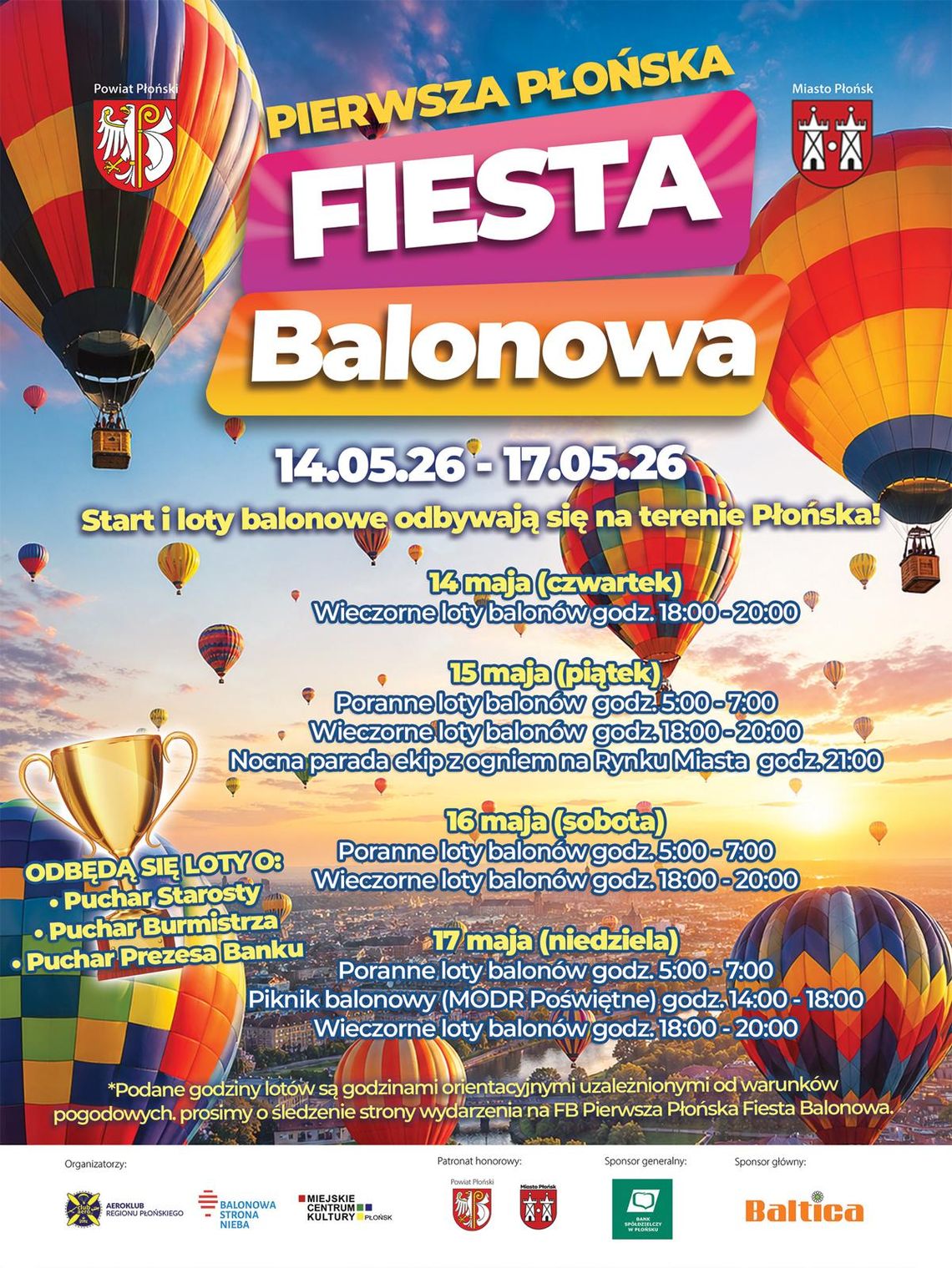 PŁOŃSK BALONOWO! Pierwsza Balonowa Fiesta nad miastem! PŁOŃSK BALONOWO! Pierwsza Balonowa Fiesta nad miastem!
