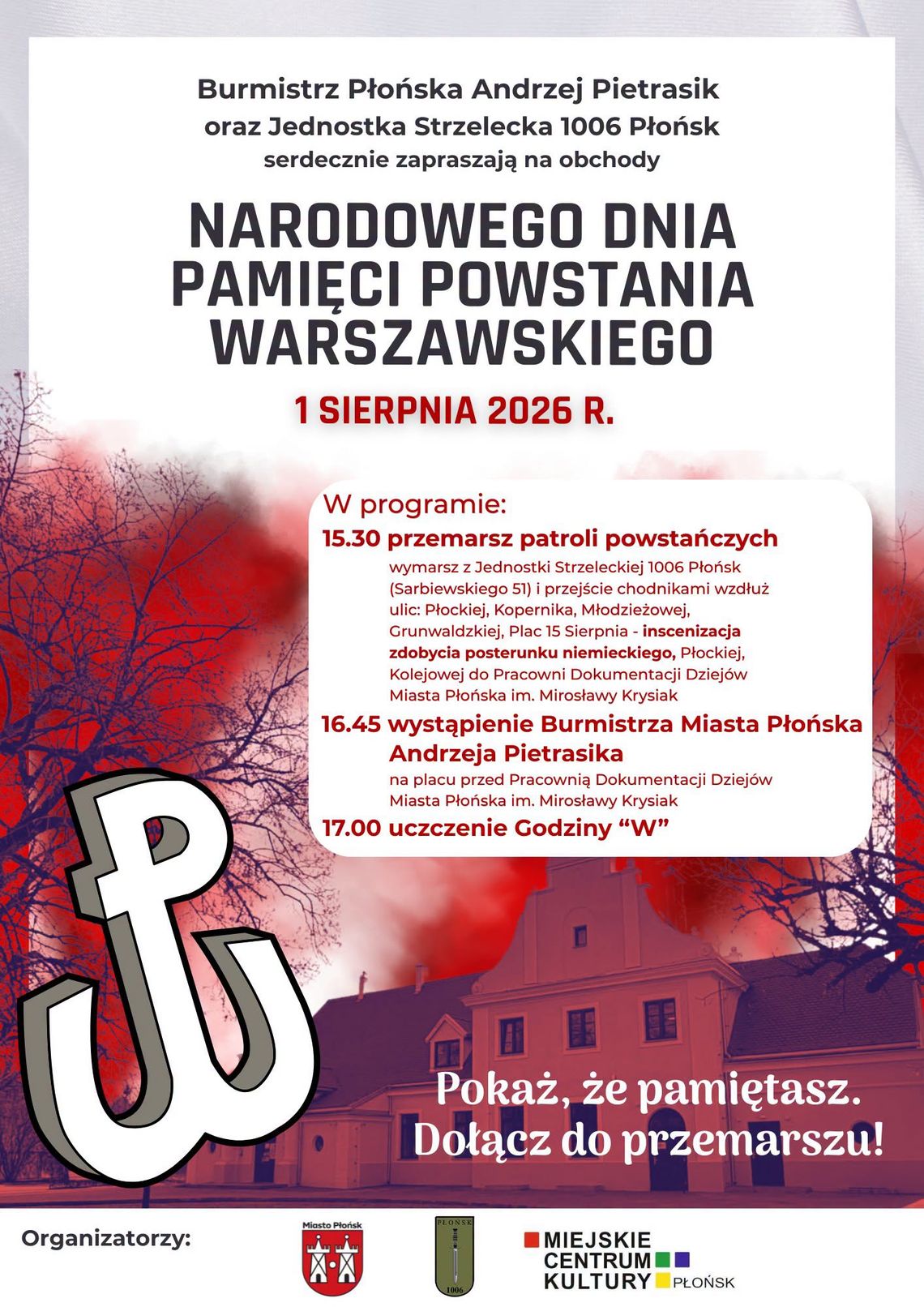Płońsk uczci pamięć Powstańców Warszawskich Płońsk uczci pamięć Powstańców Warszawskich