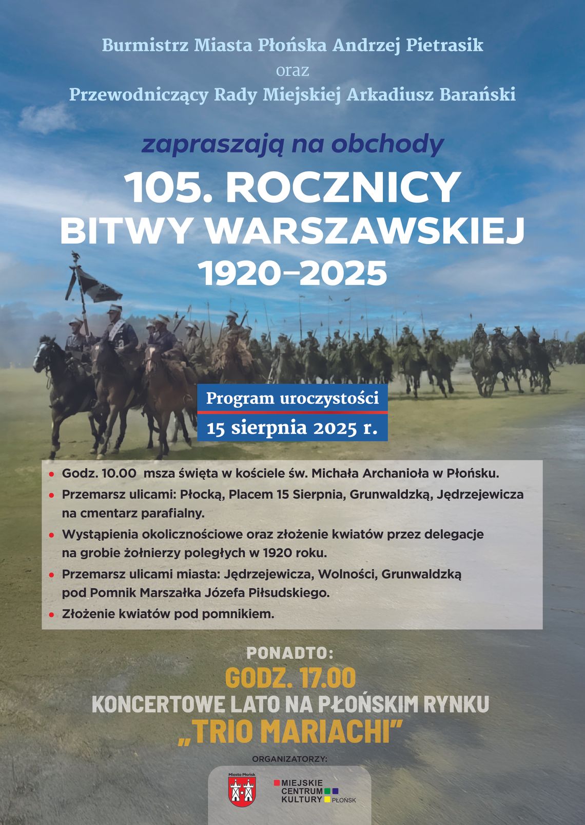 Płońsk zaprasza na obchody 105. rocznicy Bitwy Warszawskiej