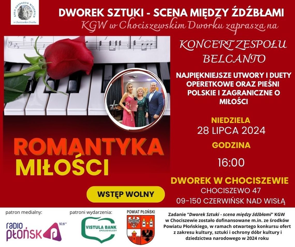 Romantyka Miłości - koncert w Dworku w Chociszewie Romantyka Miłości - koncert w Dworku w Chociszewie