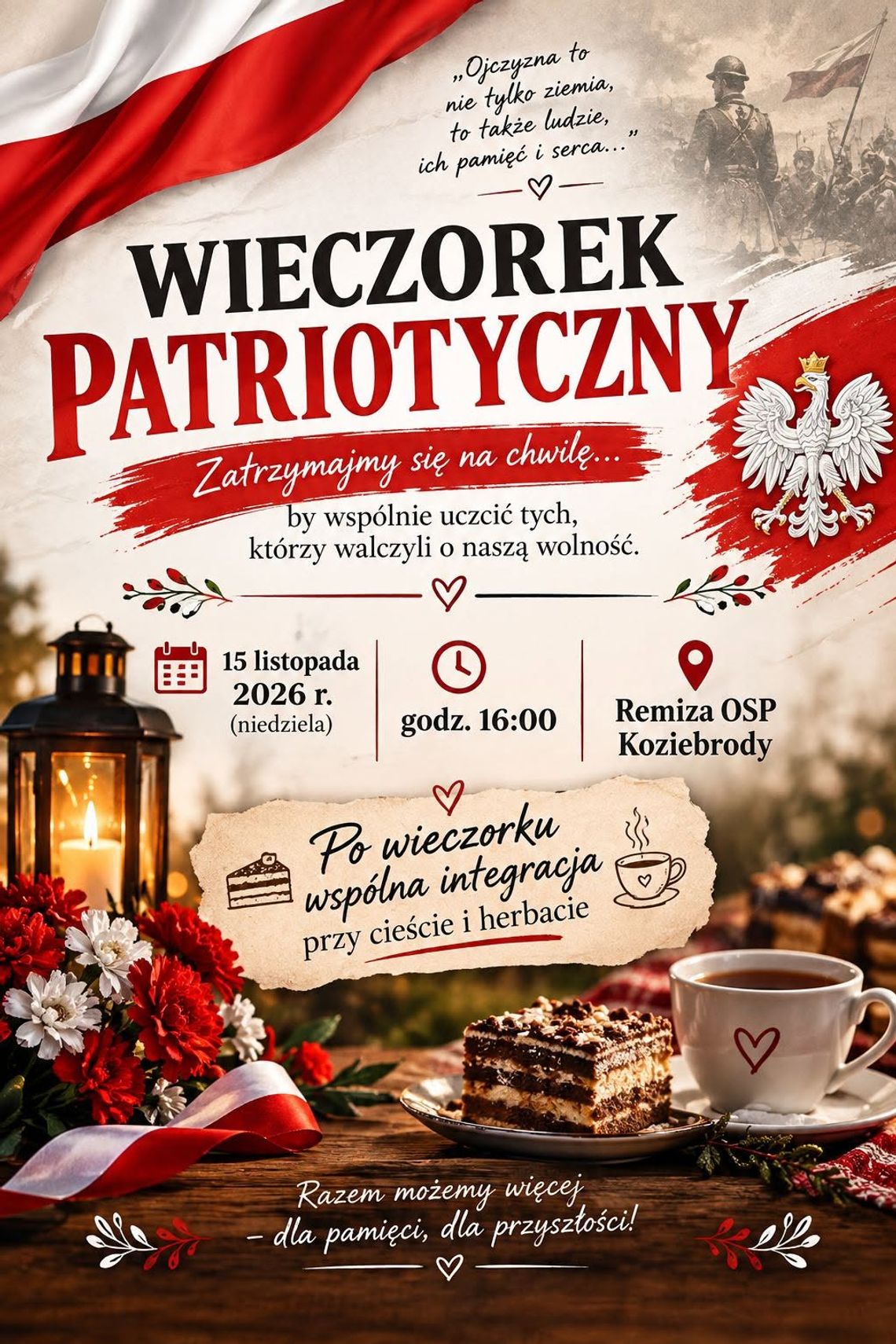 Wieczorek Patriotyczny w Koziebrodach. Mieszkańcy uczczą pamięć bohaterów