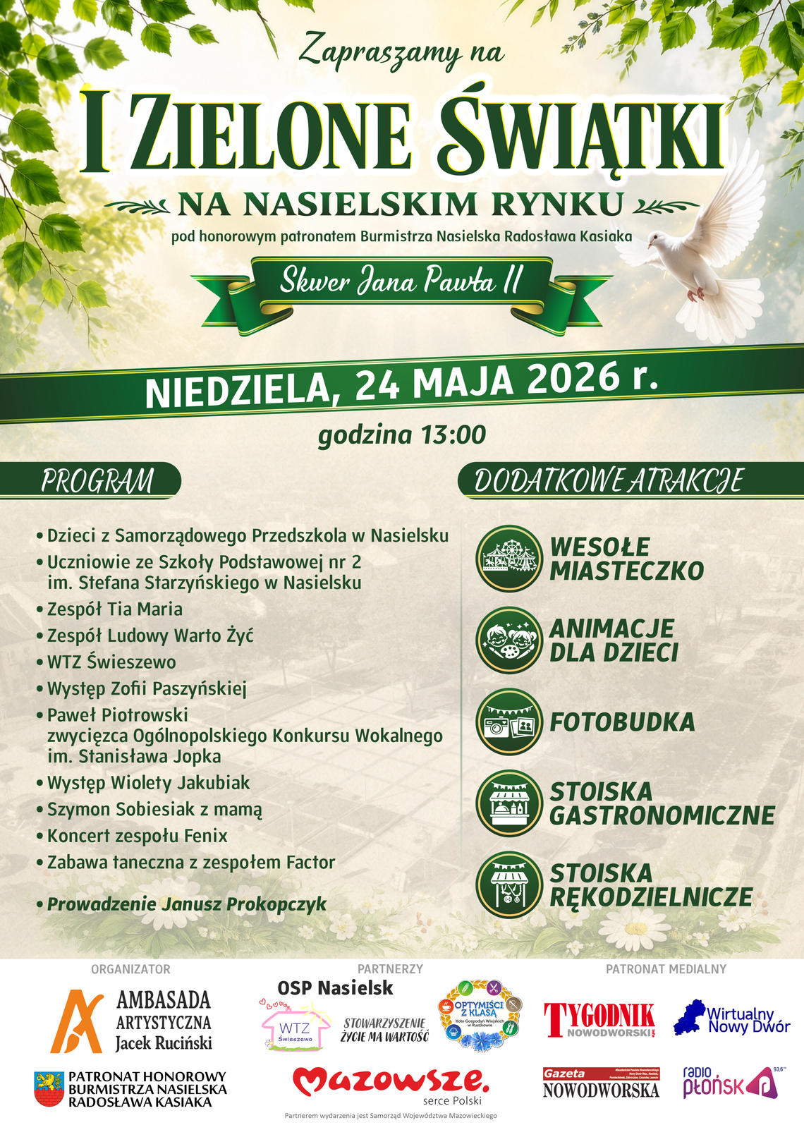 Zielone Świątki na nasielskim rynku już 24 maja Zielone Świątki na nasielskim rynku już 24 maja