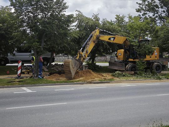 Awaria na ulicy Kopernika w Płońsku
